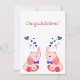 Nascimento de gêmeos, parabéns de elefante-bebê co