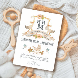 Nascimento do bebê recém-nascido Anúncio Monograma