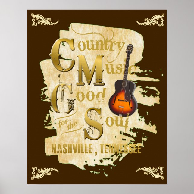 Nashville Country Music Good para Soul Poster (Frente)