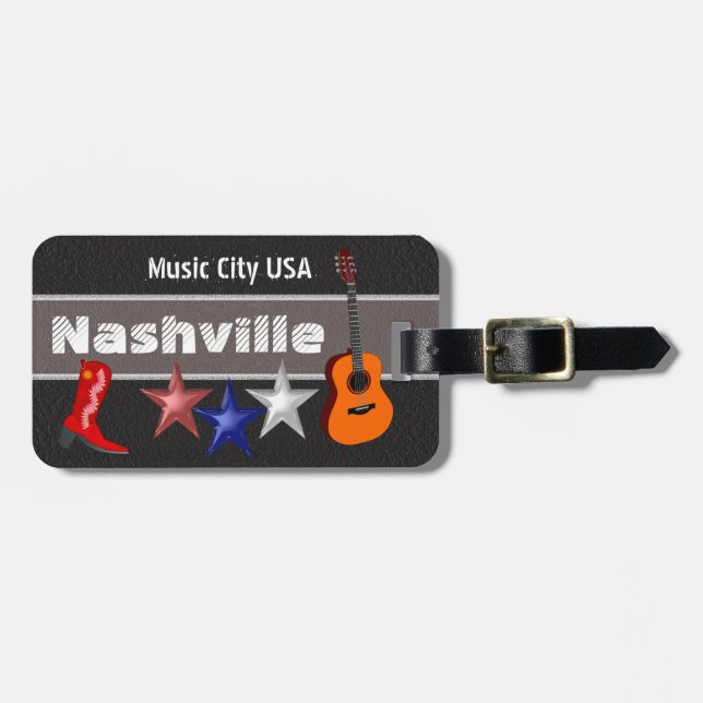 Nashville - etiqueta de bagagem (Frente Horizontal)