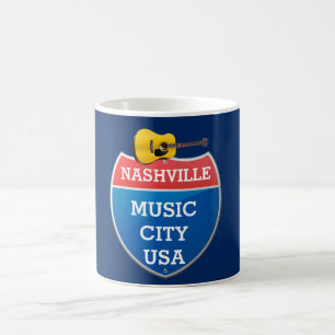 Nashville - Music City - caneca de café