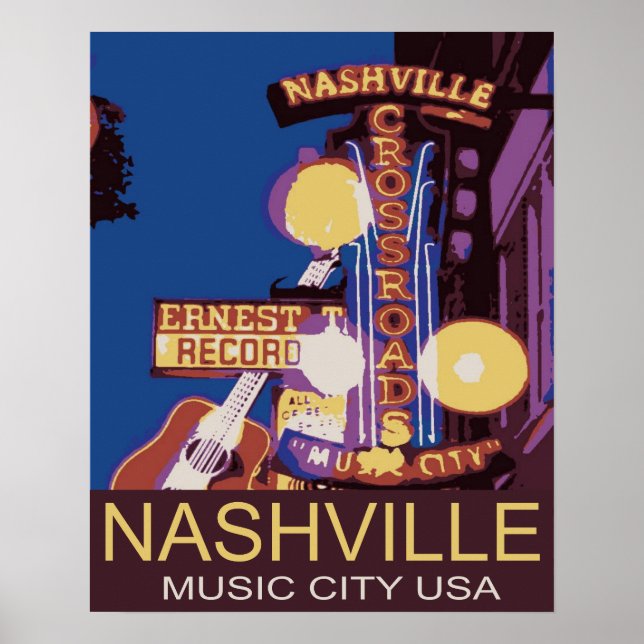 Nashville Music City USA Poster (Frente)