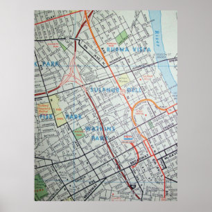 Nashville, poster do mapa do vintage do TN