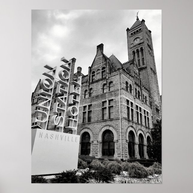 Nashville poster preto e branco (Frente)