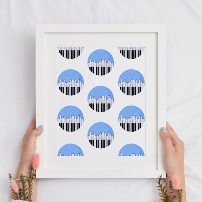 Nashville Skyline Piano Music Record Impressão Pos (Criador carregado)