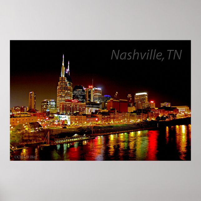 Nashville, TN Skyline Poster (Frente)