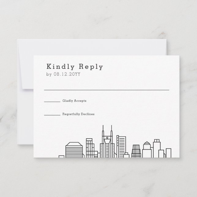 Nashville Wedding | RSVP Skyline Estilizado (Frente)