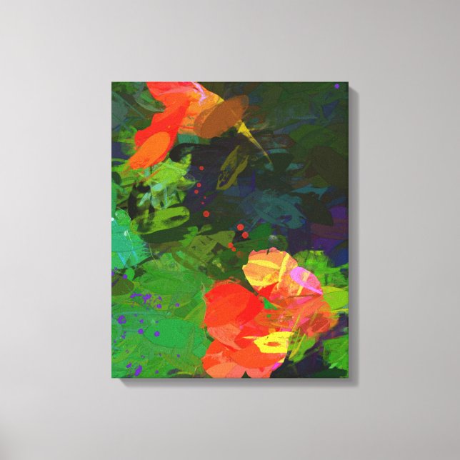 Nasturtiums Stretch Canvas Print (Frente)