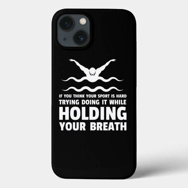 Natação Nadador Engraçado Natação Design (Verso)