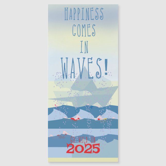 Natação selvagem "Felicidade vem nas ondas" (Frente)