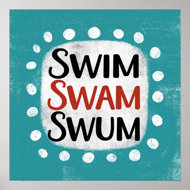 Natação Swum Swum Poster Wall Art (Frente)