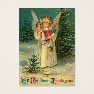 Natais vintages Anjo com Etiquetas de Presente de