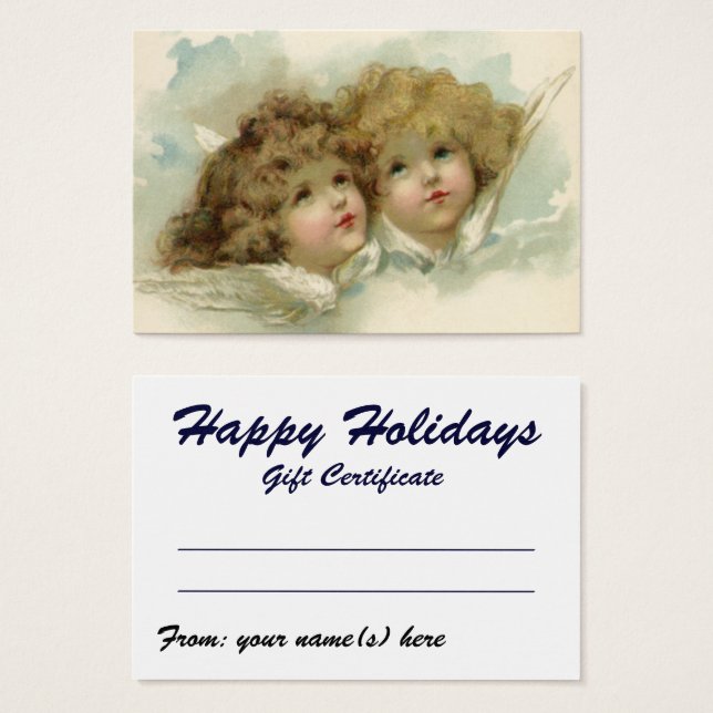 Natais vintages, anjos vitorianos nas nuvens (Frente & Verso)