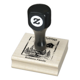 Natais vintages Carimbo Pinhado Árvore Editável