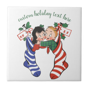 Natais vintages com crianças bonitas