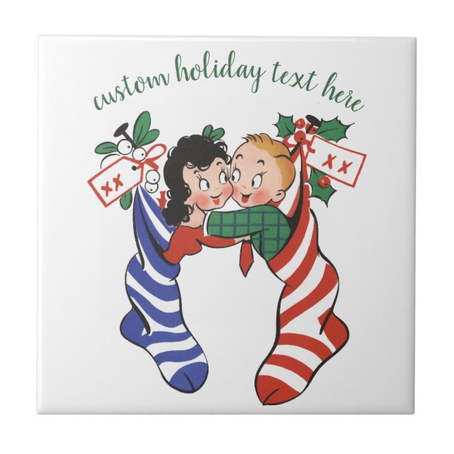 Natais vintages com crianças bonitas (Frente)