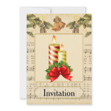 Natais vintages Convite de festas com Velas