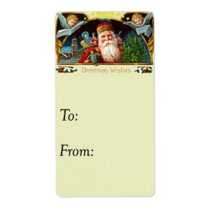 Natais vintages Deseja a Etiqueta de presentes