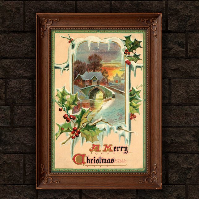 natais vintages Holly Poster Art 1910 (Criador carregado)