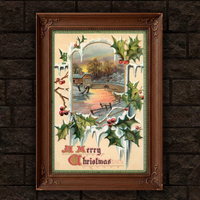 natais vintages Holly Poster Art 1910 (Criador carregado)