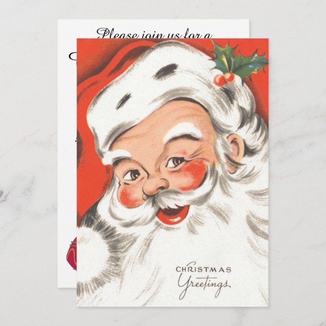 Natais vintages, Jolly Santa Claus Convite (Frente/Verso)