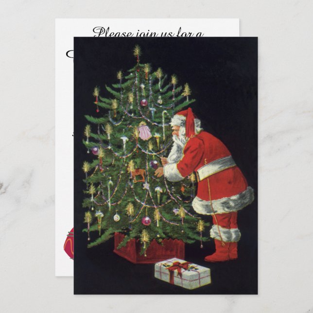 Natais vintages, Jolly Santa Claus Convite (Frente/Verso)