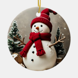 Natais vintages - Ornamento Circular Cerâmico