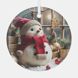 Natais vintages - Ornamento do Círculo de Vidro