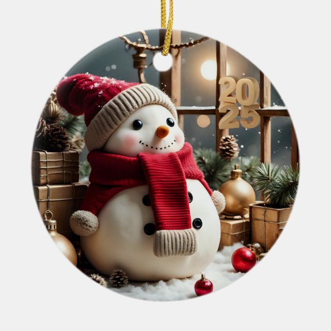 Natais vintages - Ornamento Redondo Premium (Frente)