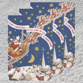 Natais vintages Papai Noel com Rena Voadora