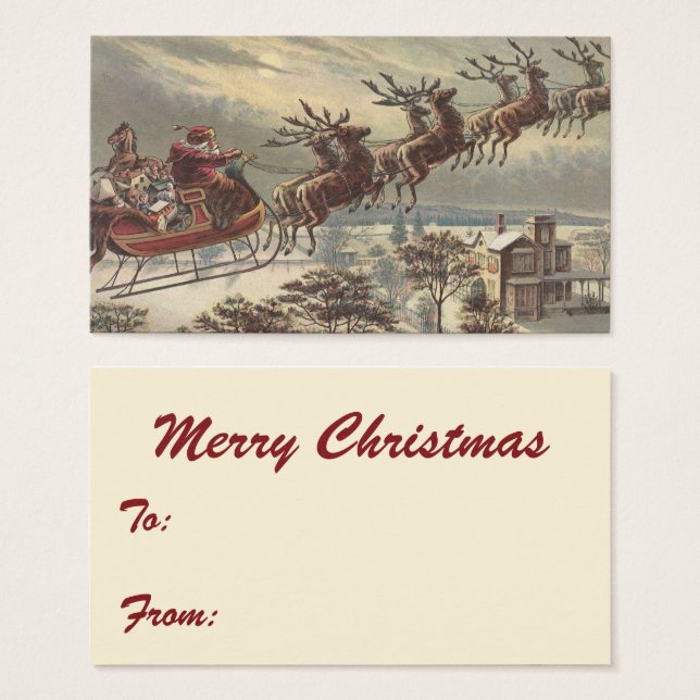 Natais vintages, Papai Noel Vitoriano em Sleigh (Frente & Verso)