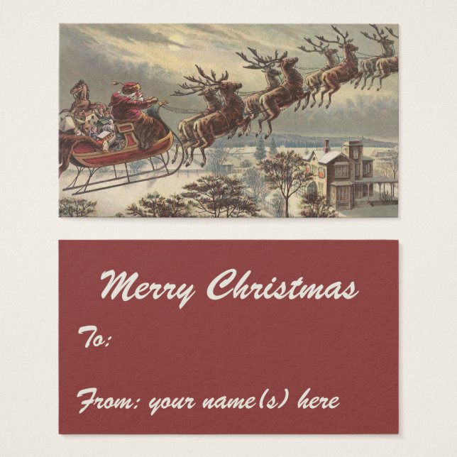 Natais vintages, Papai Noel Vitoriano em Sleigh (Frente & Verso)