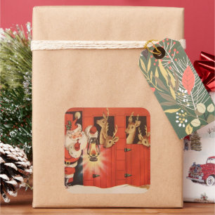 Natais vintages Papais noeis rener adesivo de féri