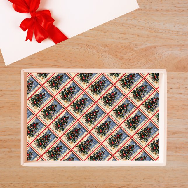 Natais vintages Papel em árvore (Vintage Christmas Tree Tissue Paper)