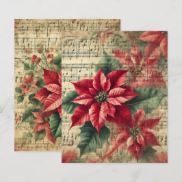 Natais vintages Poinsettia Sheet Music Scrapbook