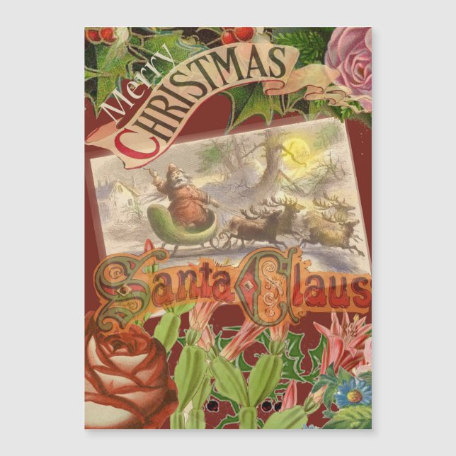 Natais vintages Santa Claus Sleigh (Frente)