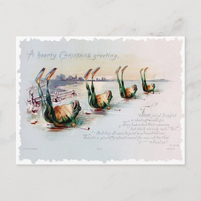 natais vintages Sapo de Cartão Rhyme Engraçado Vit (Frente)