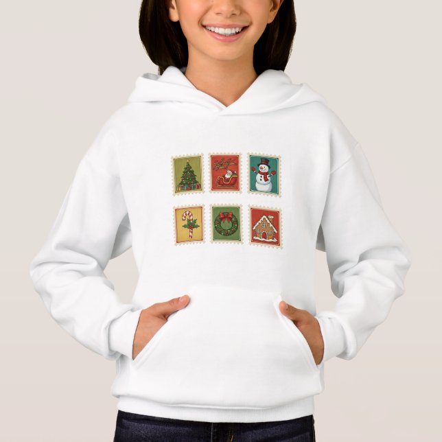 Natais vintages Stamps Hoodie (Frente)