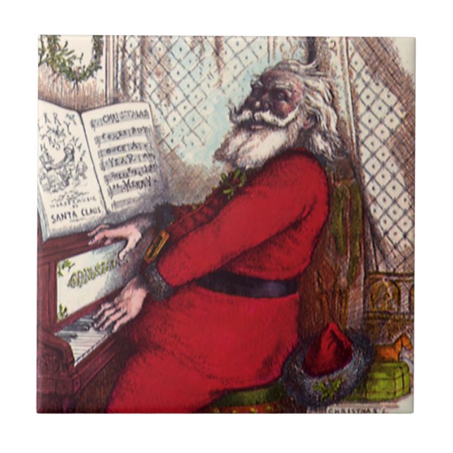 Natais vintages, Thomas Nast Santa Claus Piano (Frente)