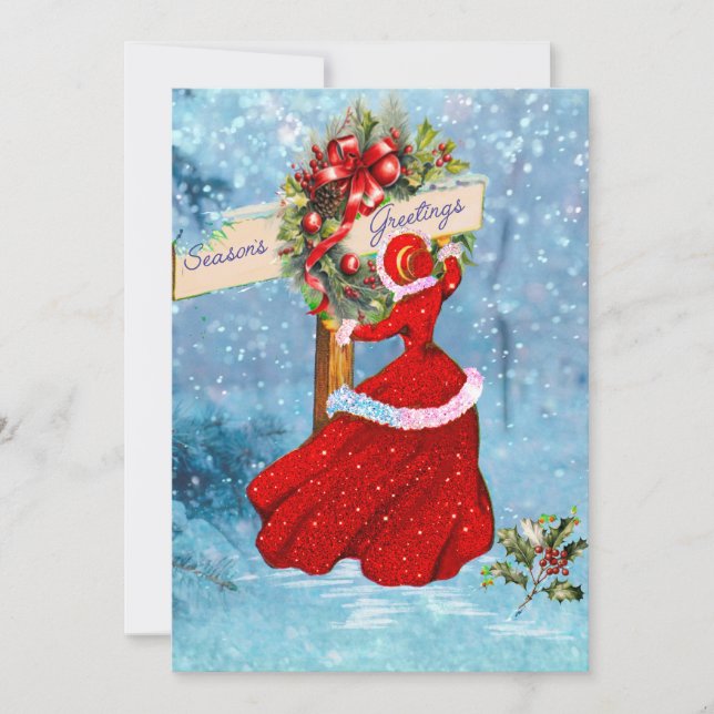 Natais vintages vermelhos de relva (Frente)