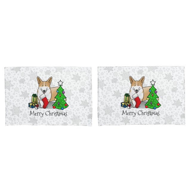 Natal 2 Pembroke Welsh Corgi (vermelho 1) (Frente - conjunto)