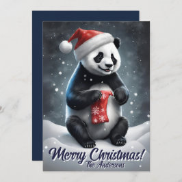 Natal 5 Panda, Feriados Felizes, Cartão de Natal