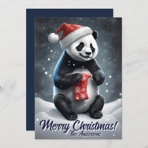 Natal 5 Panda, Feriados Felizes, Cartão de Natal