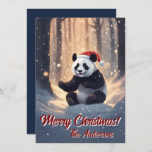 Natal 9 Panda, Feriados Felizes, Cartão de Natal