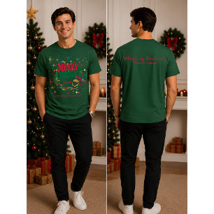 Natal Alegre & Brilhante Camiseta de Casal Combina
