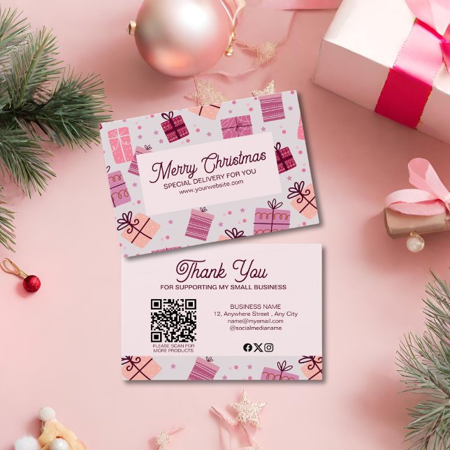 Natal Alegre de Negócios Rosa Moderno  (Criador carregado)