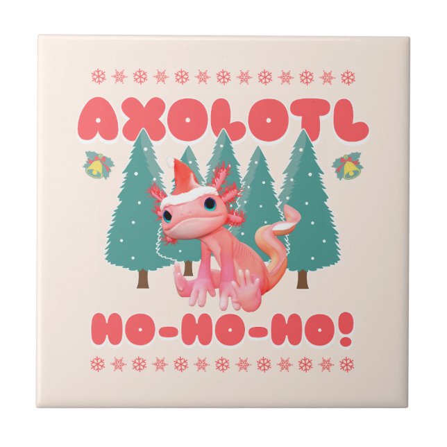 Natal Alegre Divertido Axolotl Ho-Ho-Ho! (Frente)