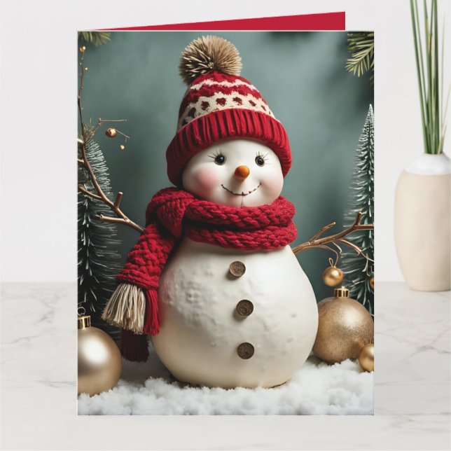 Natal Antigo - Cartão de Boas Festas Dobrável (Frente)