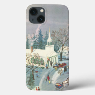 Natal Antigo, Pessoas Indo à Igreja na Neve