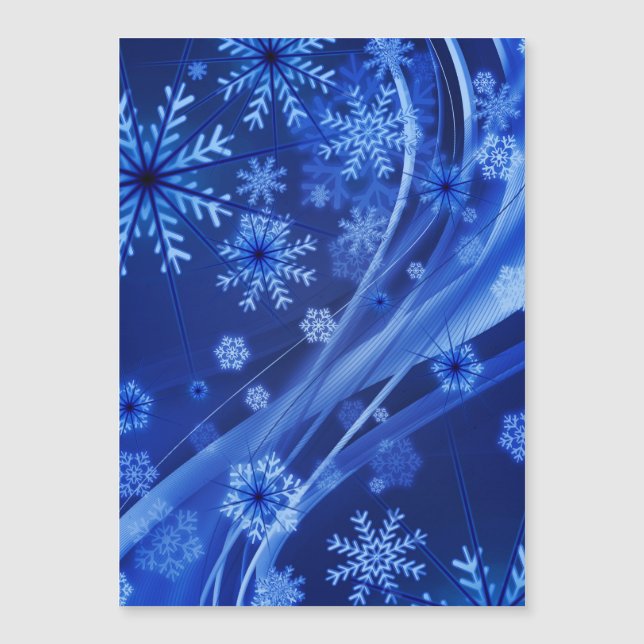 Natal Azul Flocos de Neve de inverno (Frente)